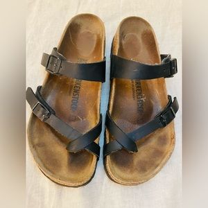 Birkenstock Mayari Birko-Flor Black Size 39 (8-8.5)